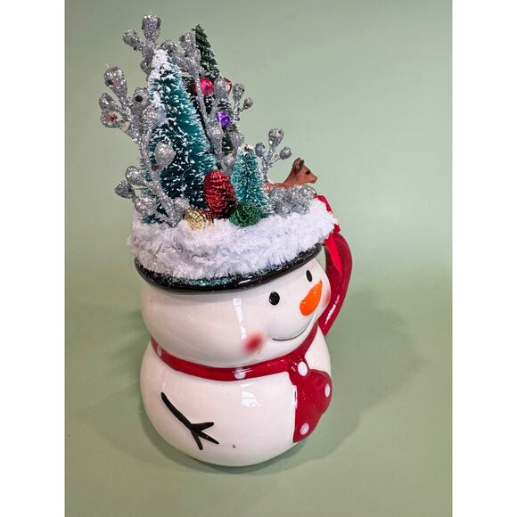 Price Reduced Snowman Mug Christmas Assemblage Centepiece Shelf Sitter - Picture 6 of 6